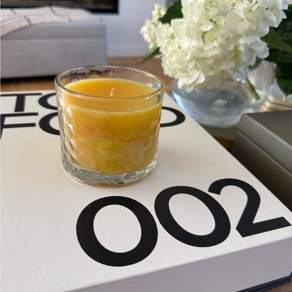All Natural Beeswax Glass Candle - Enchanted Forbidden Fruit Scent